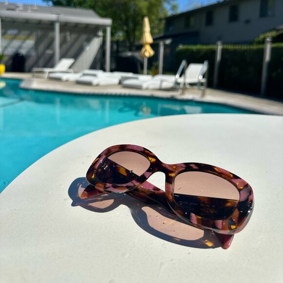 Prada PRA13S Oval Sunglasses | 18N10D-Tortoise Cognac Begonia main image 4
